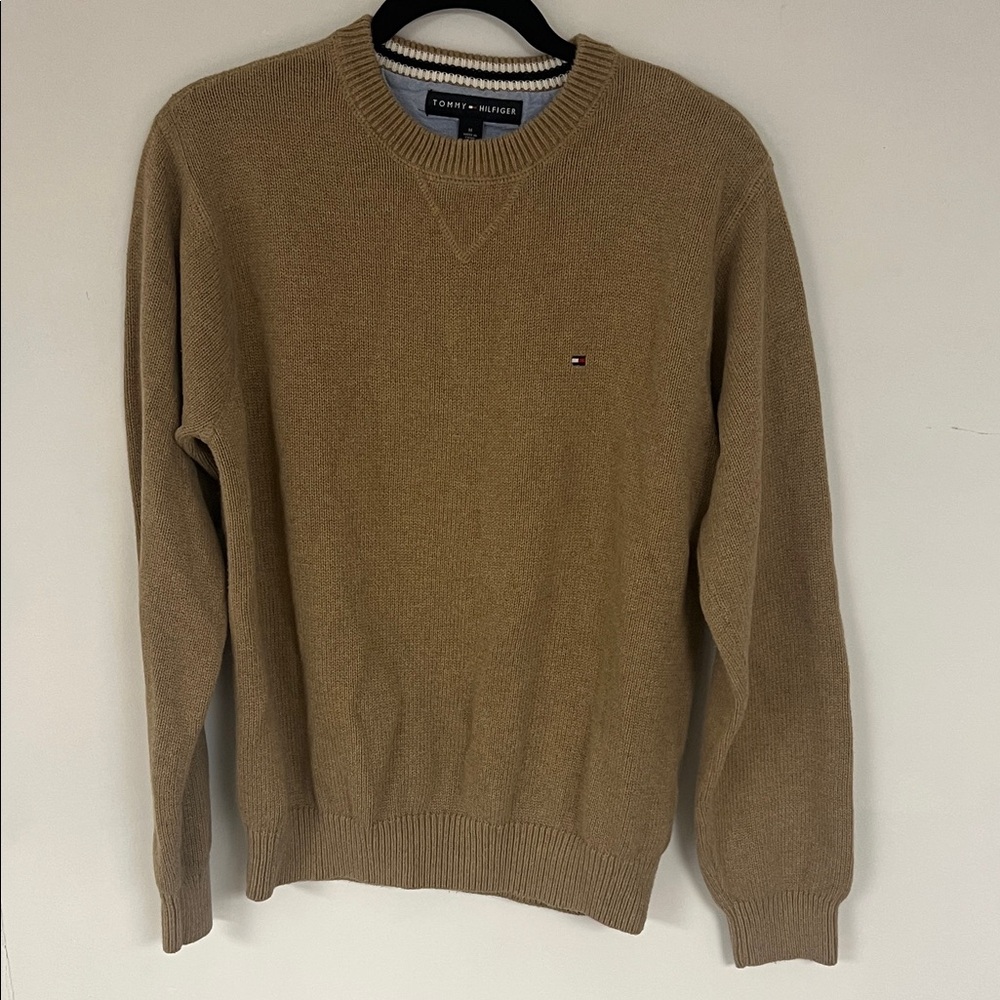 Tommy Hilfiger Men's MEDIUM Camel Crewneck Sweater